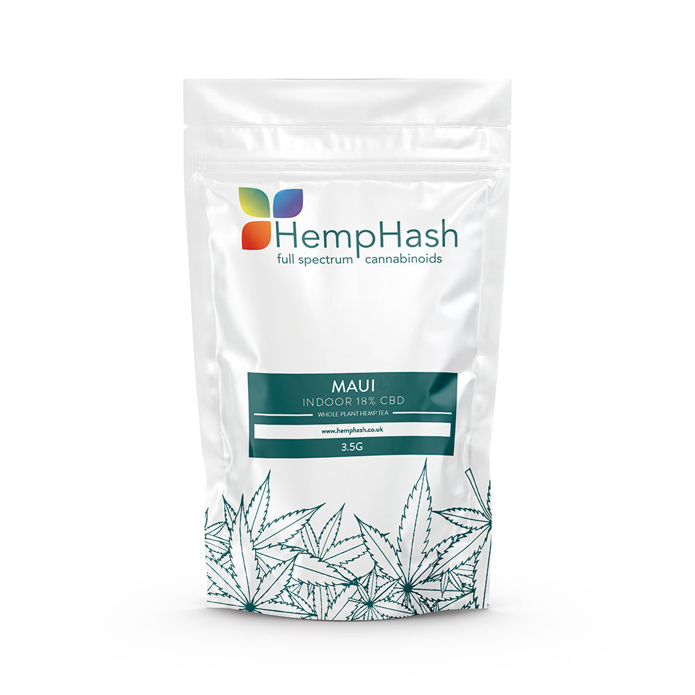 HempHash Maui CBD flower 3.5g product pouch