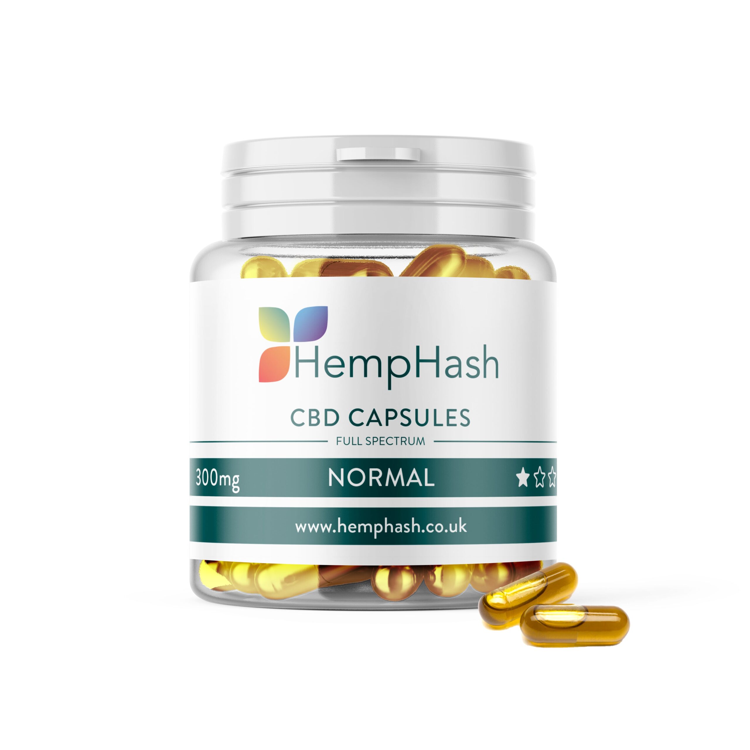 300mg | HempHash CBD Capsules | Normal