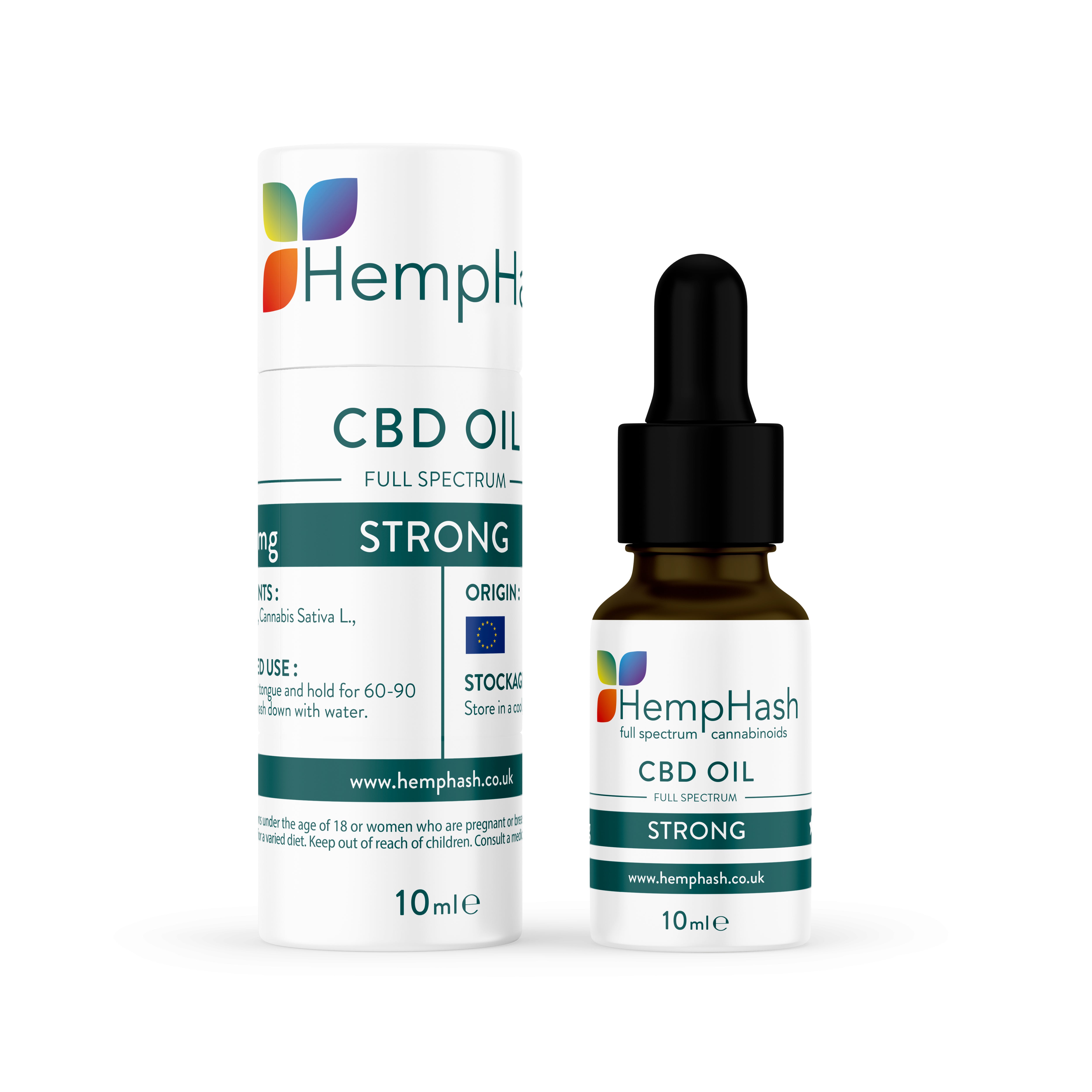Hemphash 2000mg CBD Oil, CO2 extracted, hemp seed & coconut MCT oil, <1mg THC, rich in natural compounds.