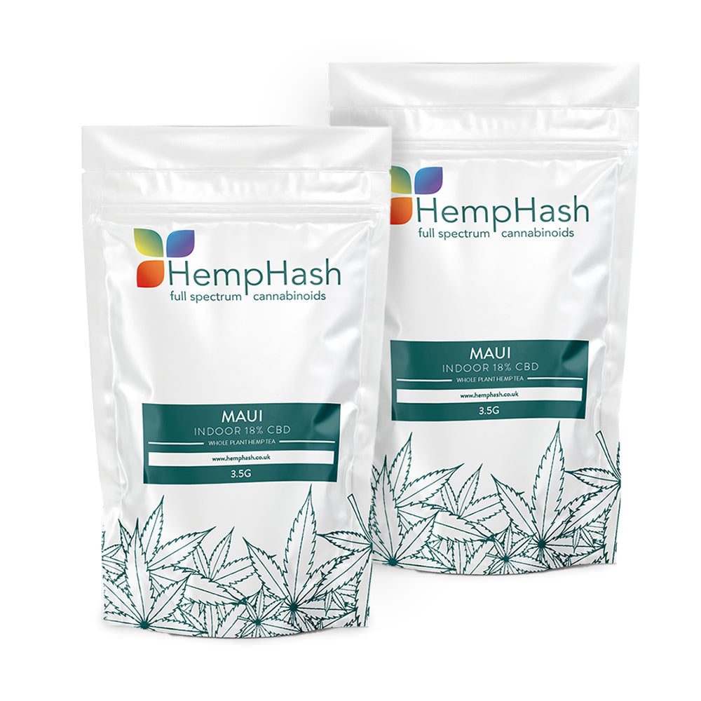 HempHash Maui CBD flower 3.5g product pouches
