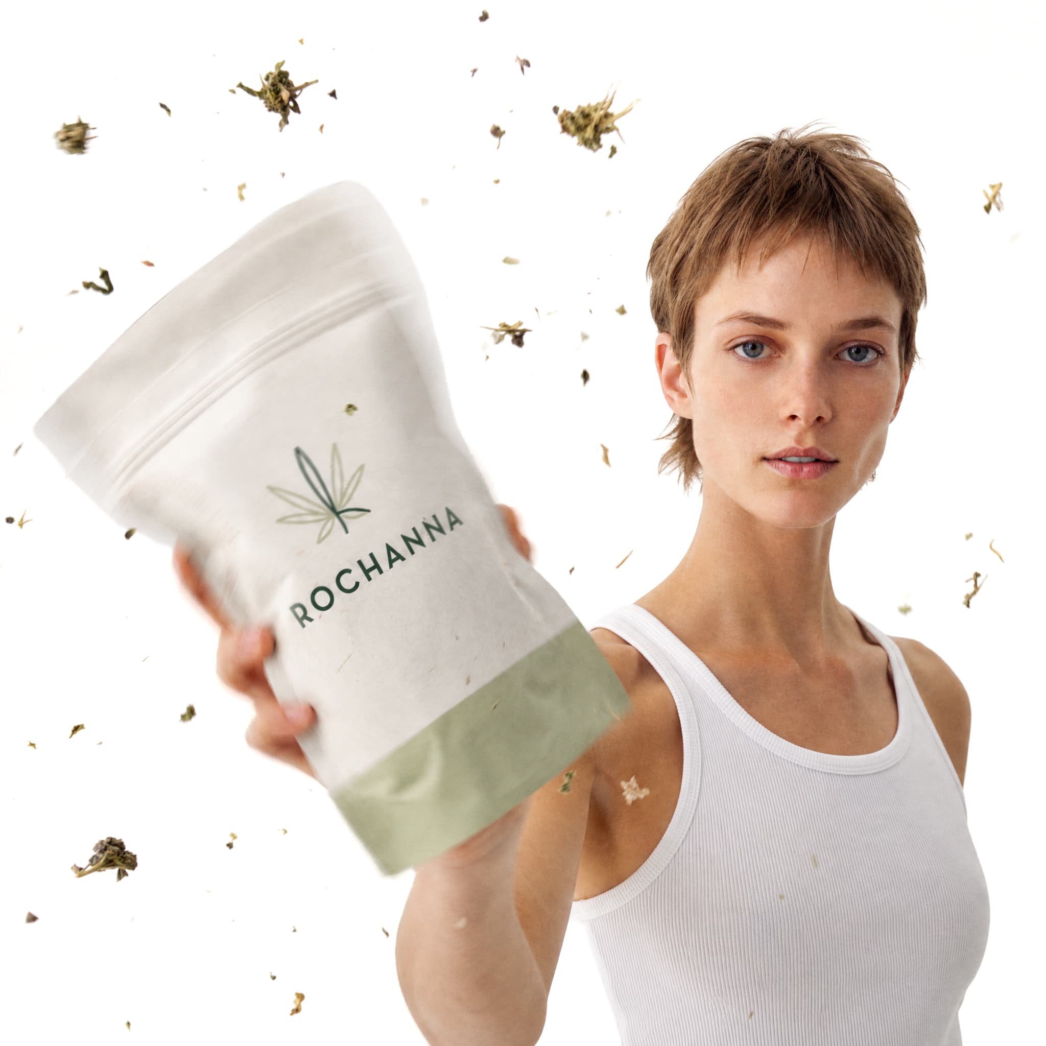 Rochanna Mixed Hemp Flower Shake CBD flower with indoor and glasshouse flower fragments and 16% CBD