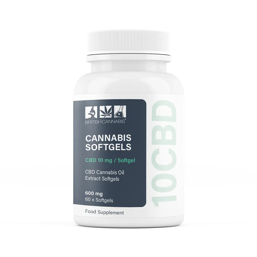 10CBD Cannabis Softgel | CBD Capsules | 600mg CBD (10ml x 60 Softgels) - HempHash
