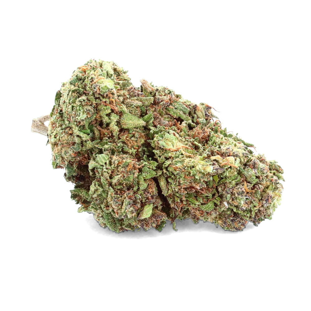 Easy Weed Royal Cheese CBD flower with compact green buds and frosty trichome coverage